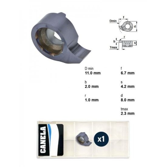 Picture of Canela Tool RS11.020R10TL20 Grooving Insert 0.0790 2.01mm Wide